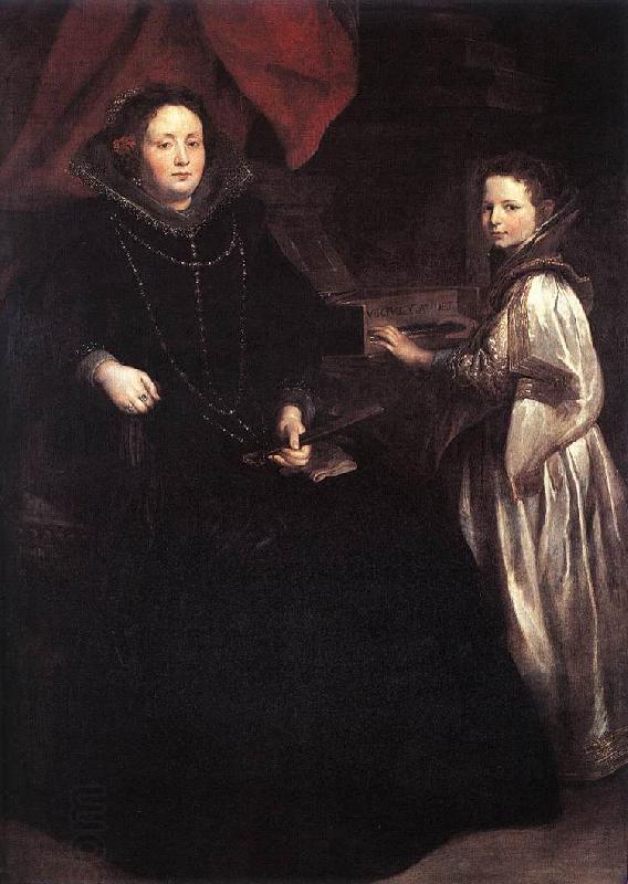 DYCK, Sir Anthony Van Portrait of Porzia Imperiale and Her Daughter fg China oil painting art